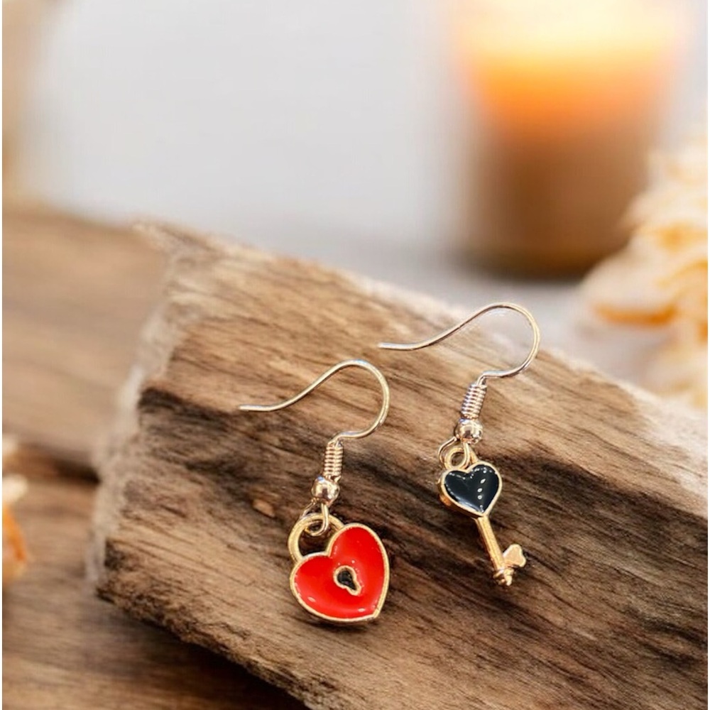 Lock & Key Earrings - Picture 3 of 5